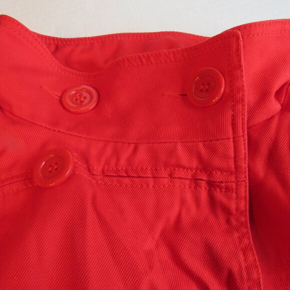Divided by H & M Stand Up Collar Light-Mid Weight Stretch Red Peacoat Size 10 - Picture 3 of 6